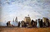 The Beach At Trouville by Eugene Boudin